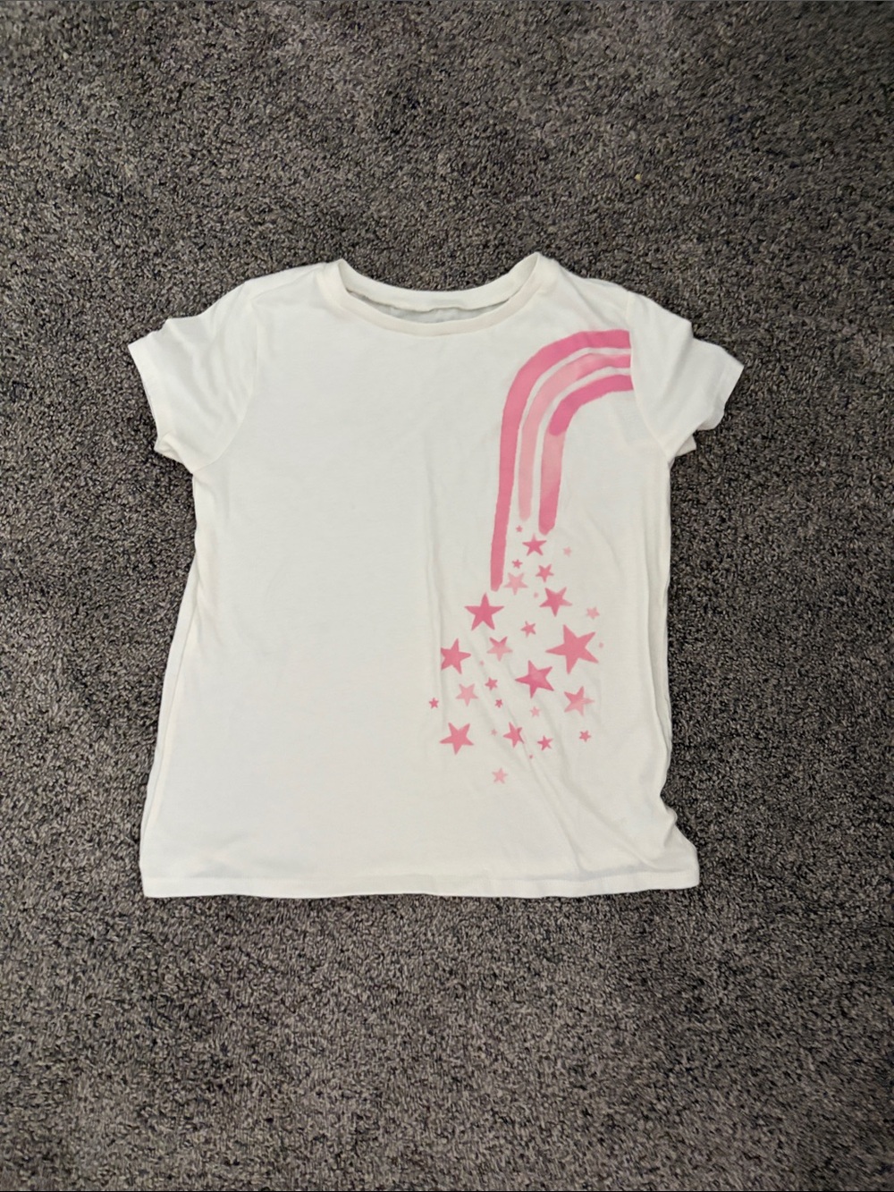 Carter's White Tee with Pink Shooting Stars